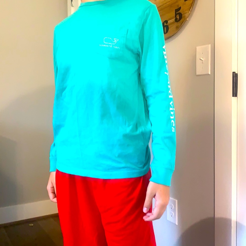 An aqua long sleeve